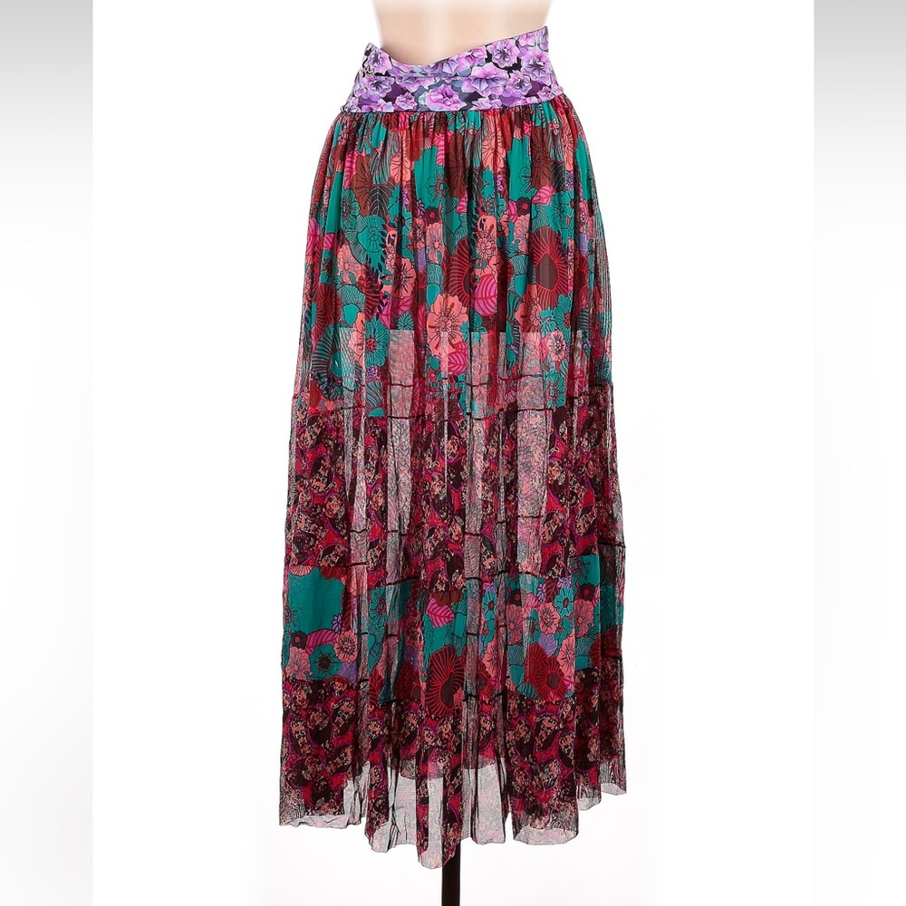 Maaji maxi skirt cover up in cherry red glory Medium - Picture 2 of 15